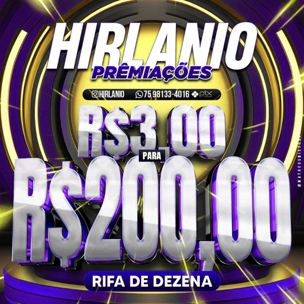 RIFA-SE R$ 3 PARA R$ 200 🤑