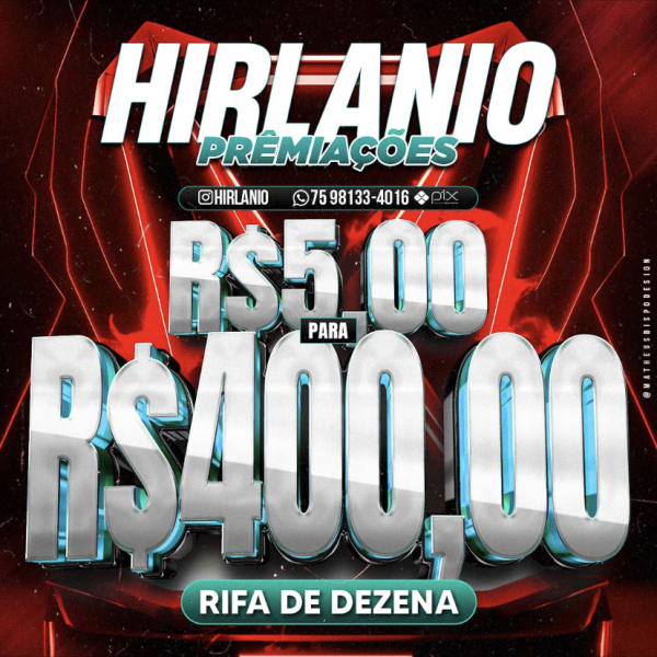 RIFA-SE R$ 5 PARA R$ 400